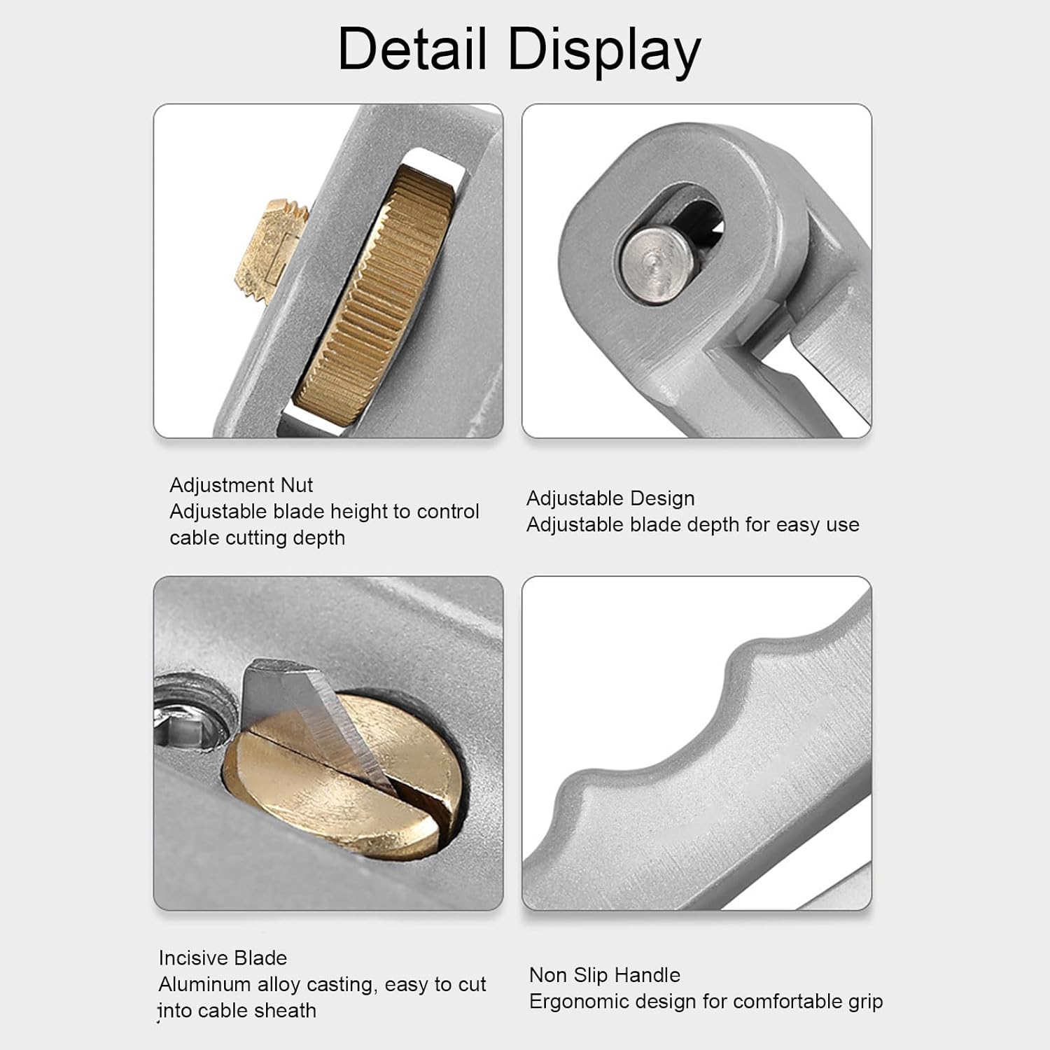 Garosa Armored Fiber Optic Cable Stripping Tool Adjustable Longitudinal and Window Cable Peeler Mid Span Cable Stripper for 10‑25mm Wire 2‑288 Core Cable with 2 Replacement Heads