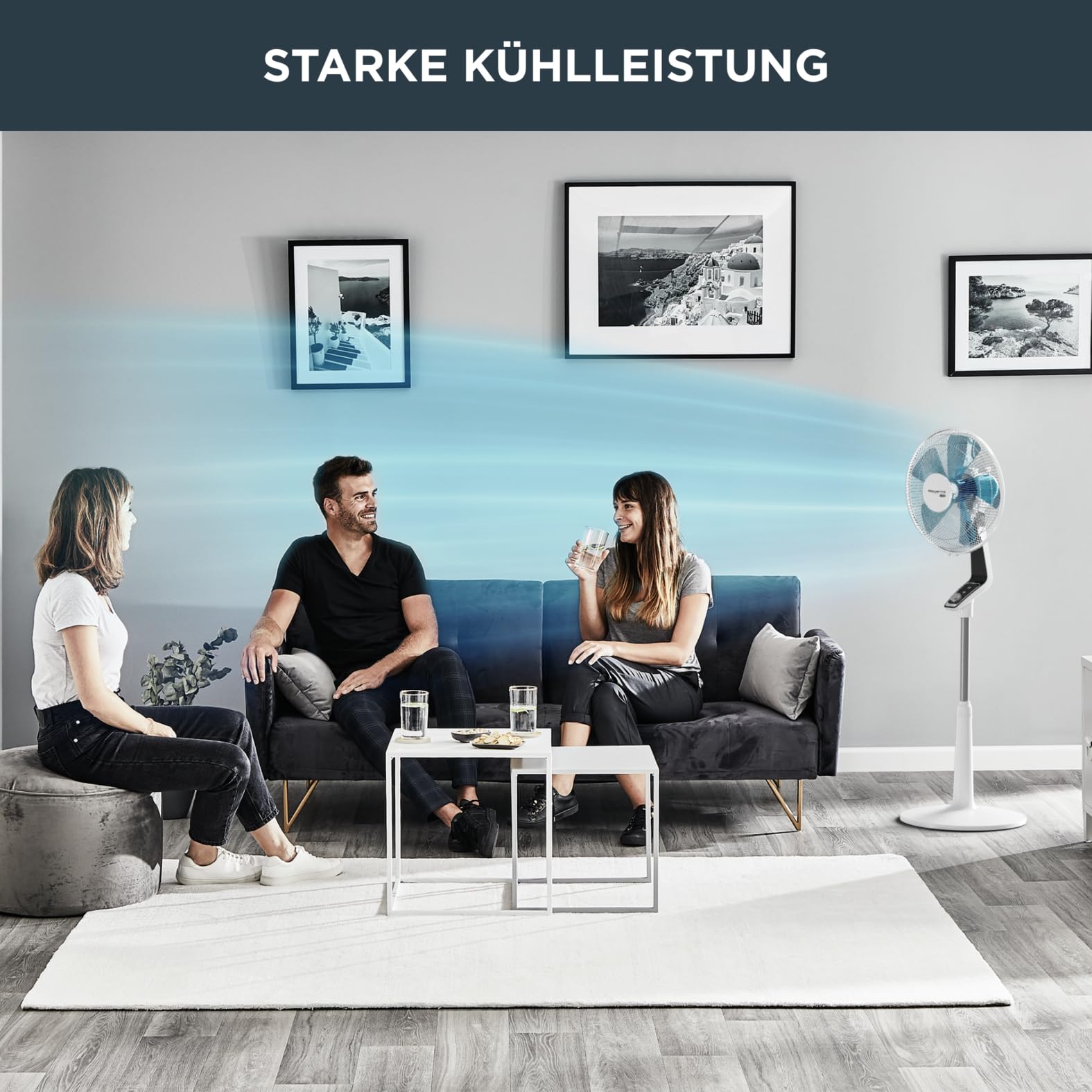 Rowenta Turbo Silence Standventilator, 45 dB(A), 72 m³/min, 4 Geschwindigkeiten, Silent Night, Turbo Boost, 120° Oszillation, Höhenverstellbar, VU5640