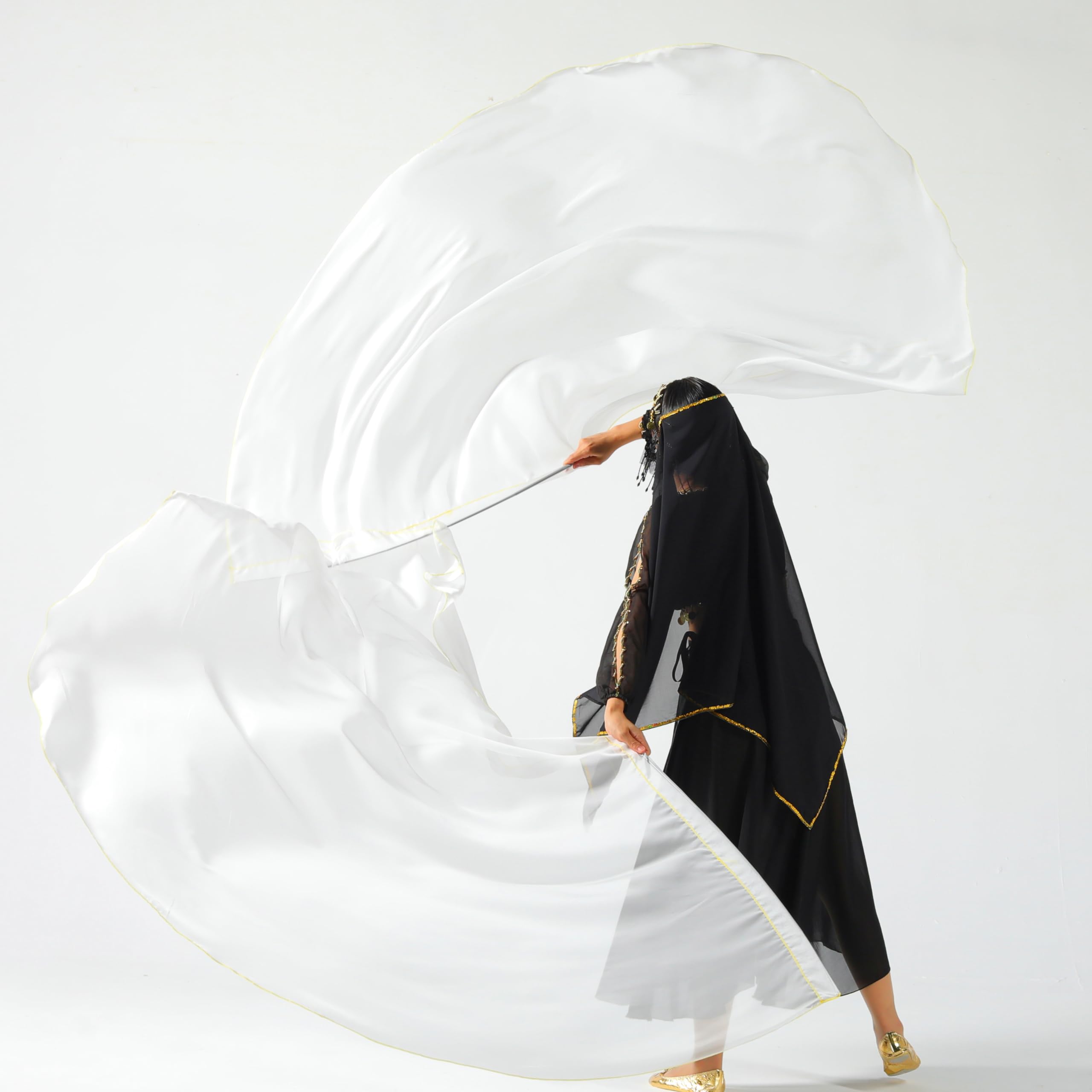 Baisdan 140 x 190 cm Bandiere di adorazione in chiffon con aste flessibile, bandiere di lode e danza di adorazione per la chiesa, adorazione profetica, danza di lode