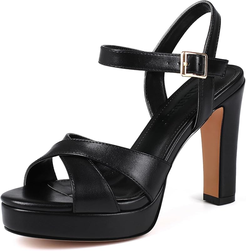Zapatos de cuña de tacón alto de plataforma para mujer con tacón grueso y punta abierta