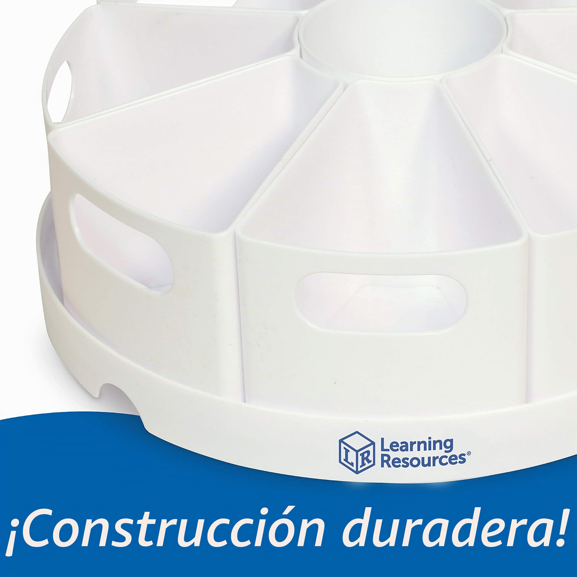 Learning Resources Organizador Create-a-Space (Blanco), de Material de papelería, el Aula y para el hogar, Material plástico Que se Limpia pasando un Trapo, Set de 10 Piezas