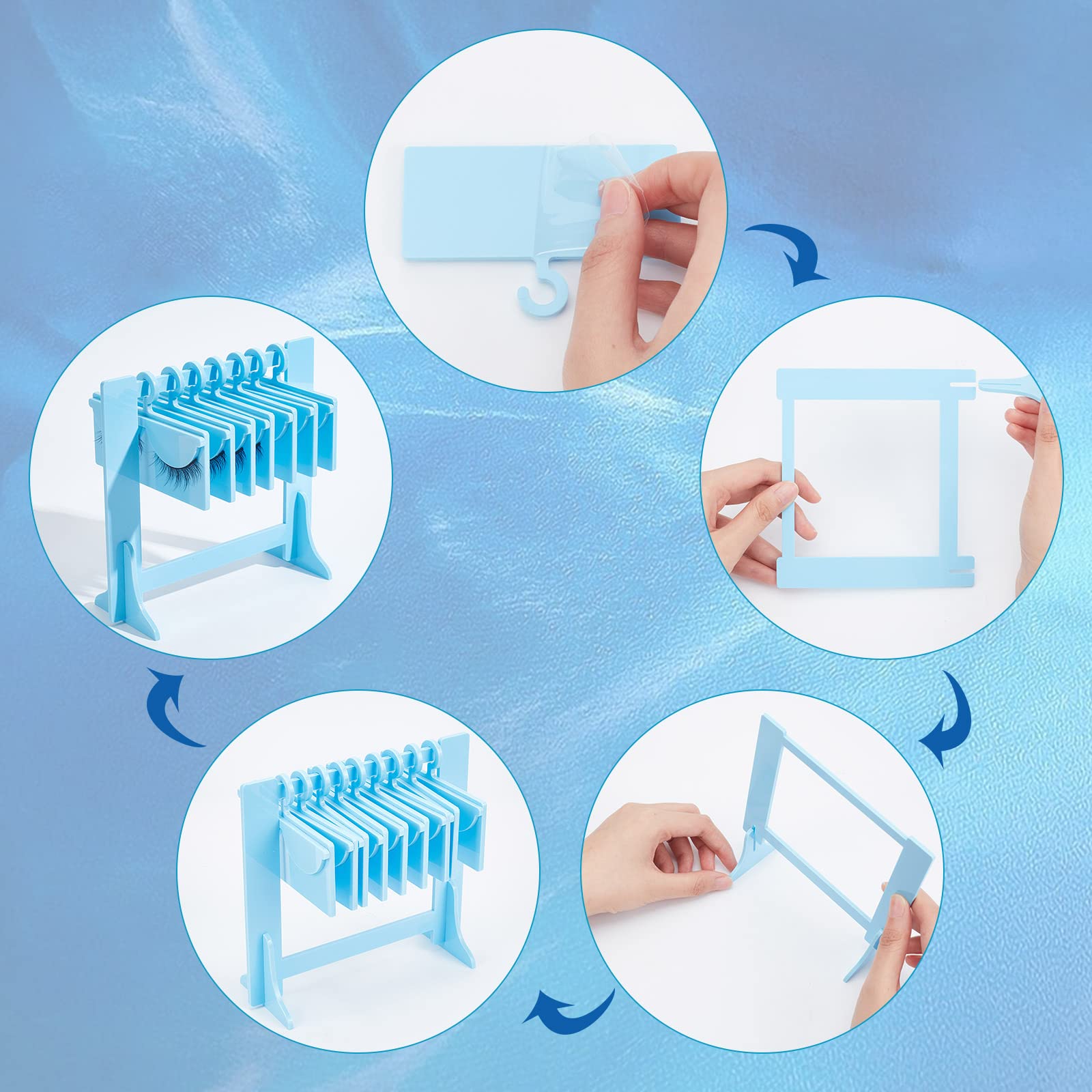 DELORIGIN Wimpern-Display-Ständer Mit 10 Haken – Praktischer Organizer Für Falsche Wimpern