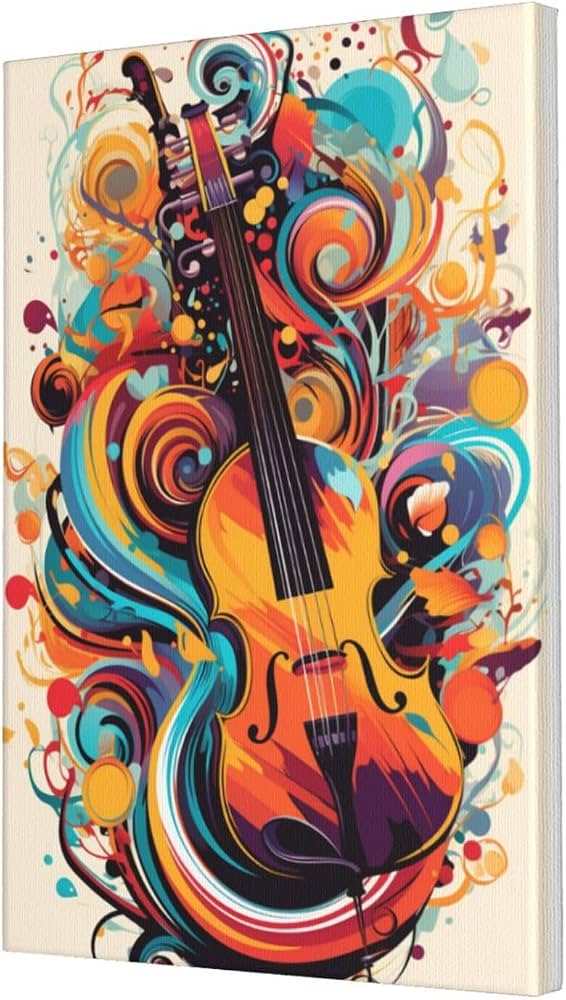 Amazon.com: MA6GE8DE Oil Paintings On Canvas Colorful Cello,Music