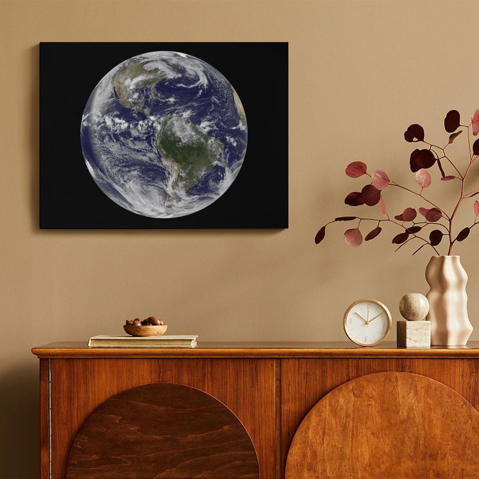 Amazon.co.jp: 宇宙の地球 絵画キャンバス壁アート複製画 ポスターが