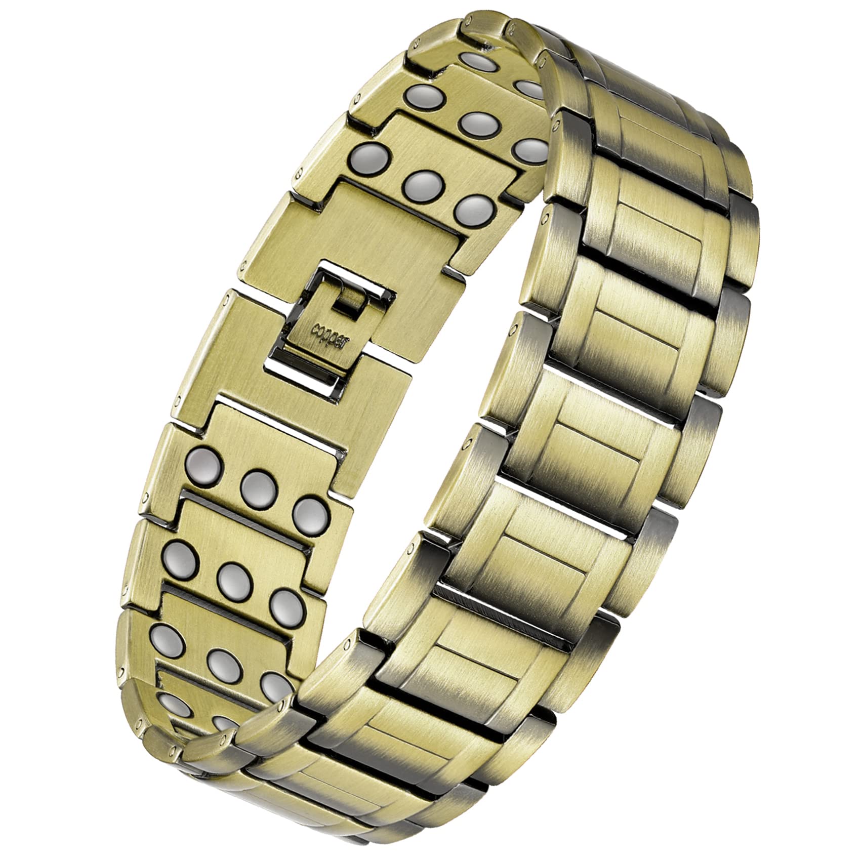 Lymph Detox Copper Bracelet for Men Lymphatic Drainage Therapeutic Magnetic Therapy Bracelet with 3 Row Ultra Strong Magnets for Arthritis Pain and Carpal Tunnel Healing Adjustable Length