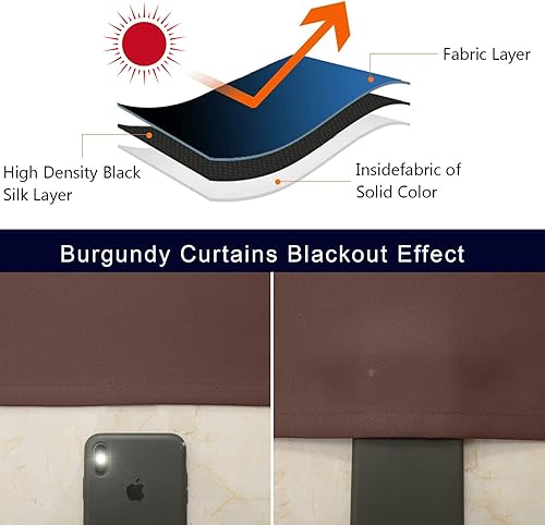 Miniatura 226 de Pickluc Cortina opaca con ojales para dormitorio, cortinas de bloqueo de luz, aislamiento térmico, reducción de ruido, 42 pulgadas de ancho x 84