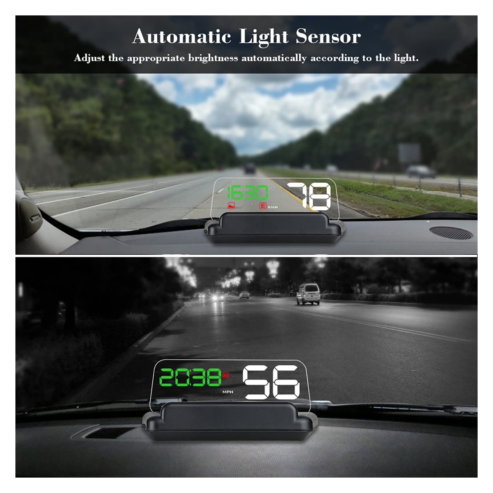 Uniwersalny komputer pokładowy alarm o przekroczeniu prędkości obrotowej RPM samochodowy wyświetlacz HUD Head Up GPS projektor prędkości automatyczne inteligentne gadżety (Blu)