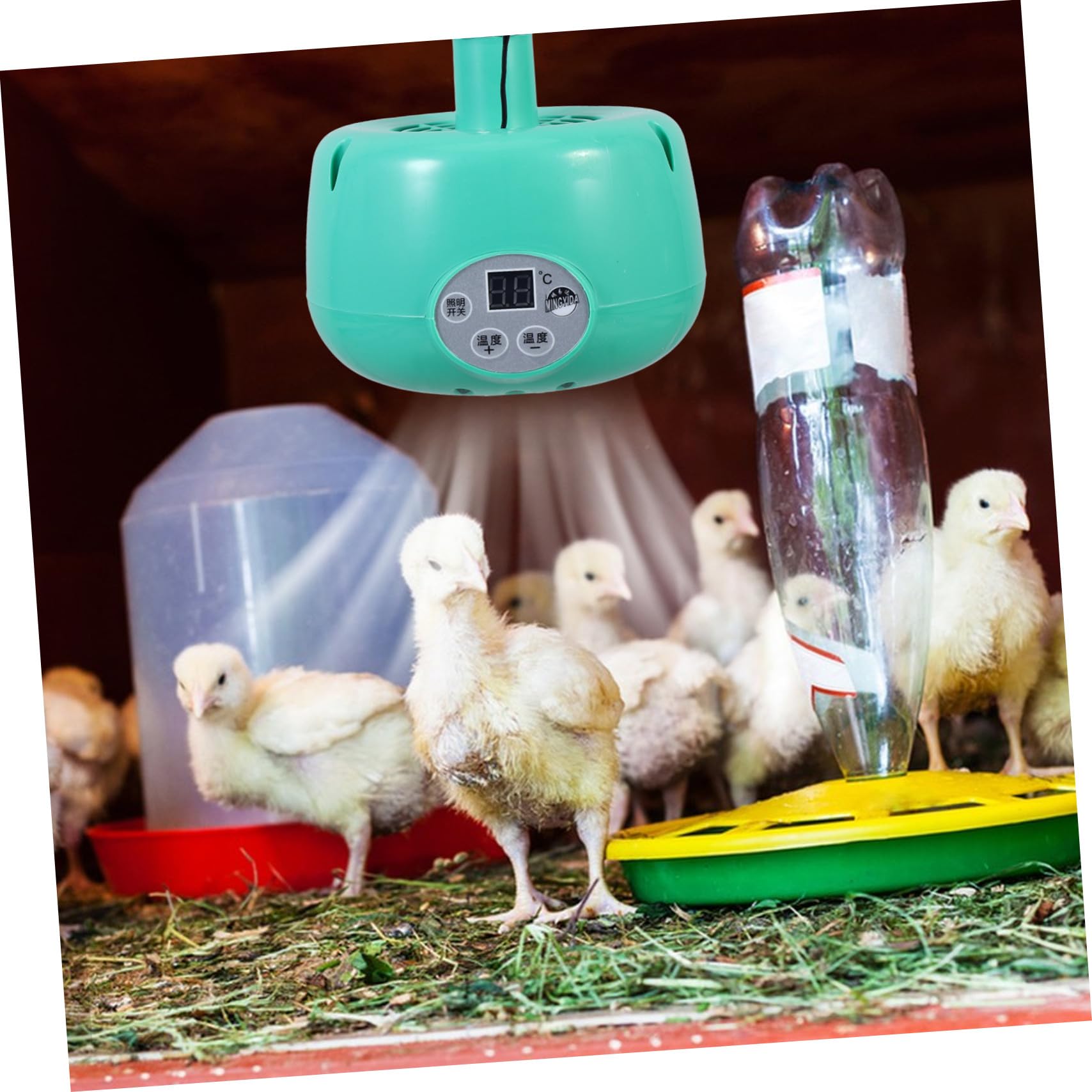 Bombilla de Calor para Pollitos Temperatura Inteligente, sin Luz, Plástico y Metal, para Hámsters y Reptiles, Lámpara de Calefacción Verde