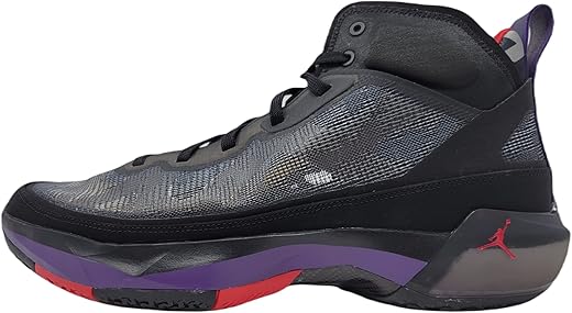 Nike Men's Air Jordan XXXVII Basketball Shoe, Black/True Red-Club Purple, 10.5 M US