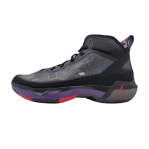 Nike Men's Air Jordan XXXVII Basketball Shoe, Black/True Red-Club Purple, 10.5 M US