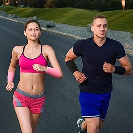 WILLBOND 6 Inch Wristbands Paris Sports Competitions Supplies Sport Long Wrist Bands Sweatband Elastic Athletic for Gym Tennis Outdoor Activity(Black, White, Pink)