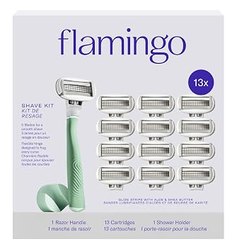 Flamingo Razors for Women - Razor Handle and 13 Blade Refills
