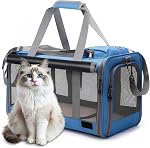 Pet Transporteur de chiens Transporteur Cat, Portable Voyage sac de chiens de chien, pliable à bord souple pour les grands chats moyens et chiot, sac de chien Transporteur (Grey)