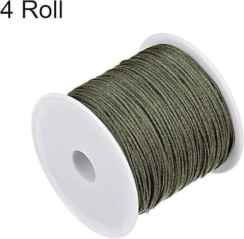Miniatura 3 de HARFINGTON 4 rollos de hilo de nailon para anudar 0.031 in, 50 yardas de nailon trenzado para manualidades, cuerda de satén para pulsera, collar,