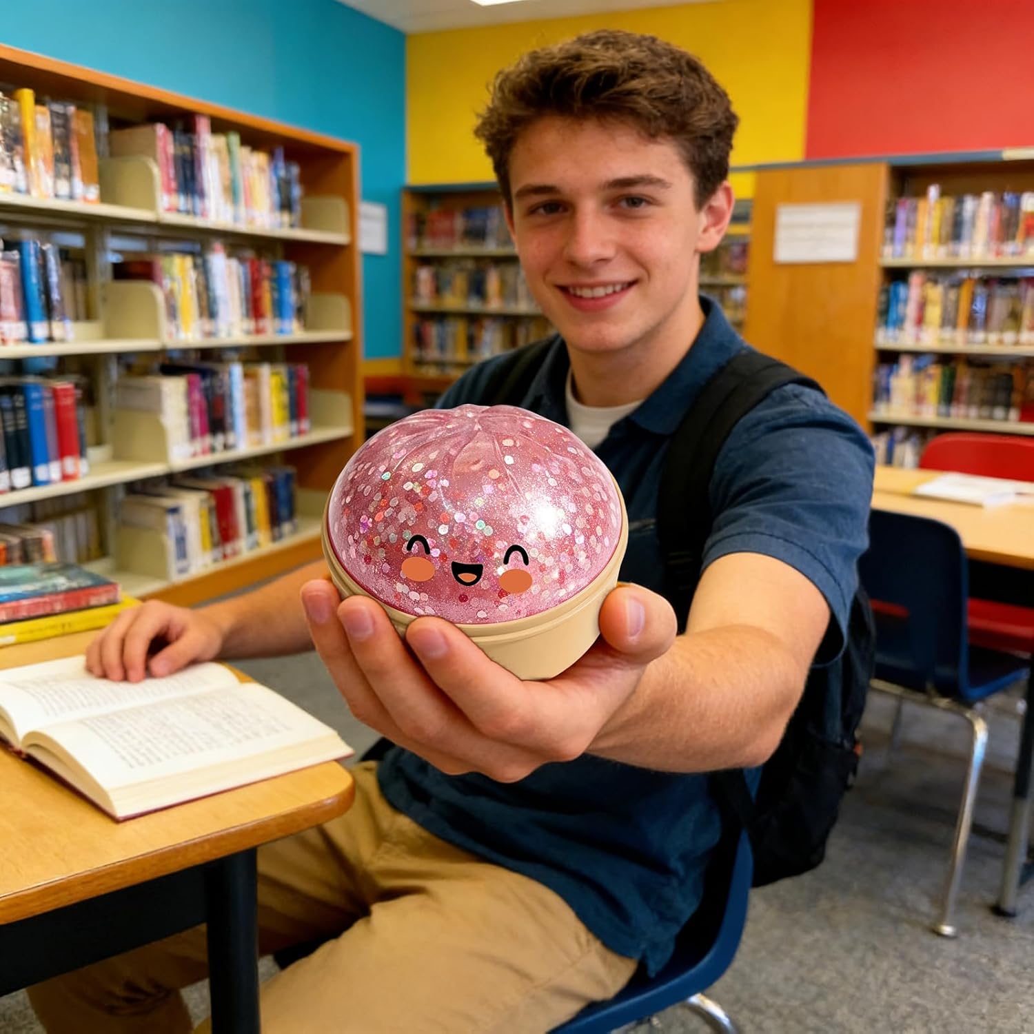 Dumpling Toys Mystery Box, Giant Glitter Dumpling, Giant Squishy Toy with Steam Box, Soft Pressure Squishys for Stress Relief, Squishy Fidget Squishys for