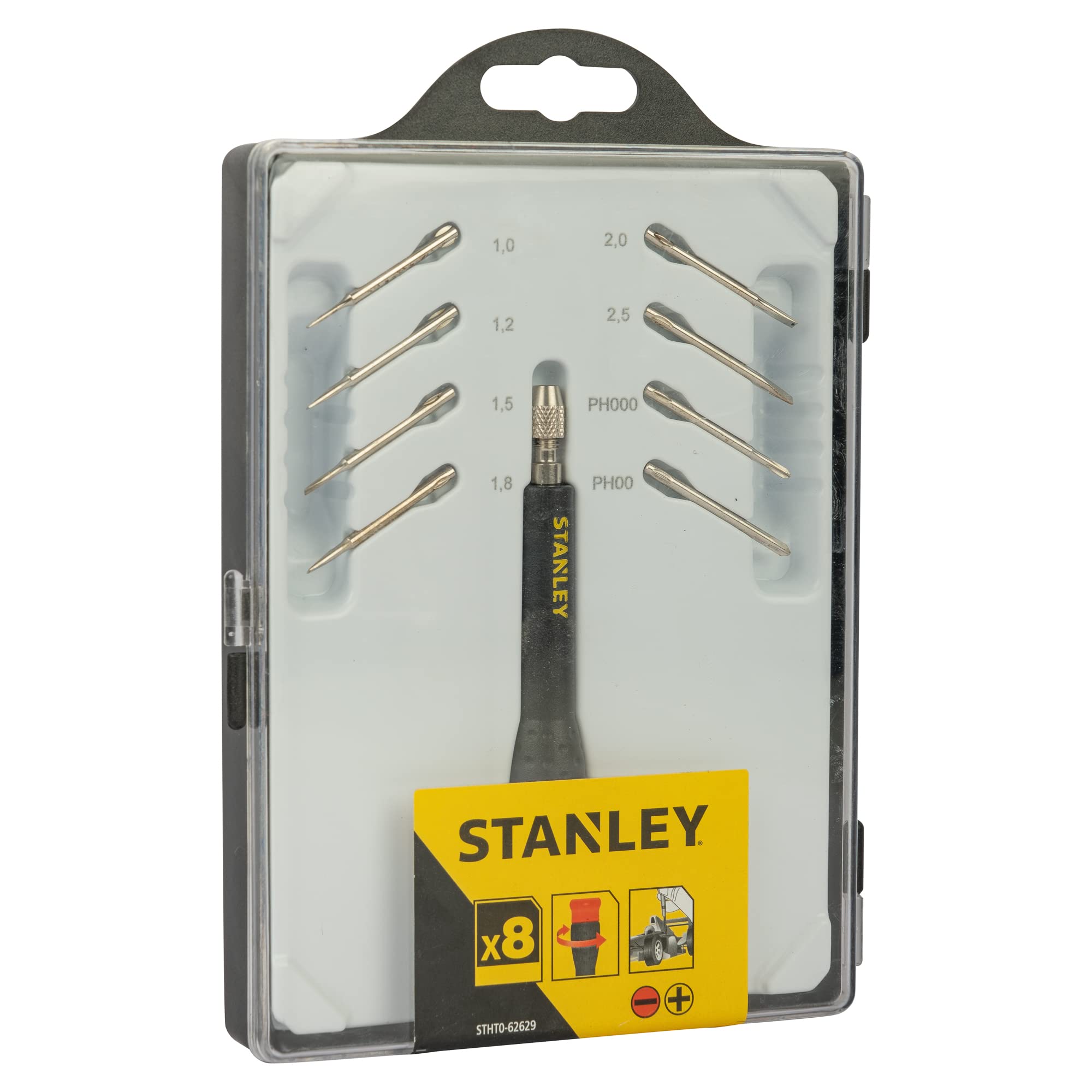 STANLEY Nowoczesny Juego destornillador precisión. 8 bits intercambiables dla profesjonalistów i majsterkowiczów do codziennego użytku ergonomiczna konstrukcja