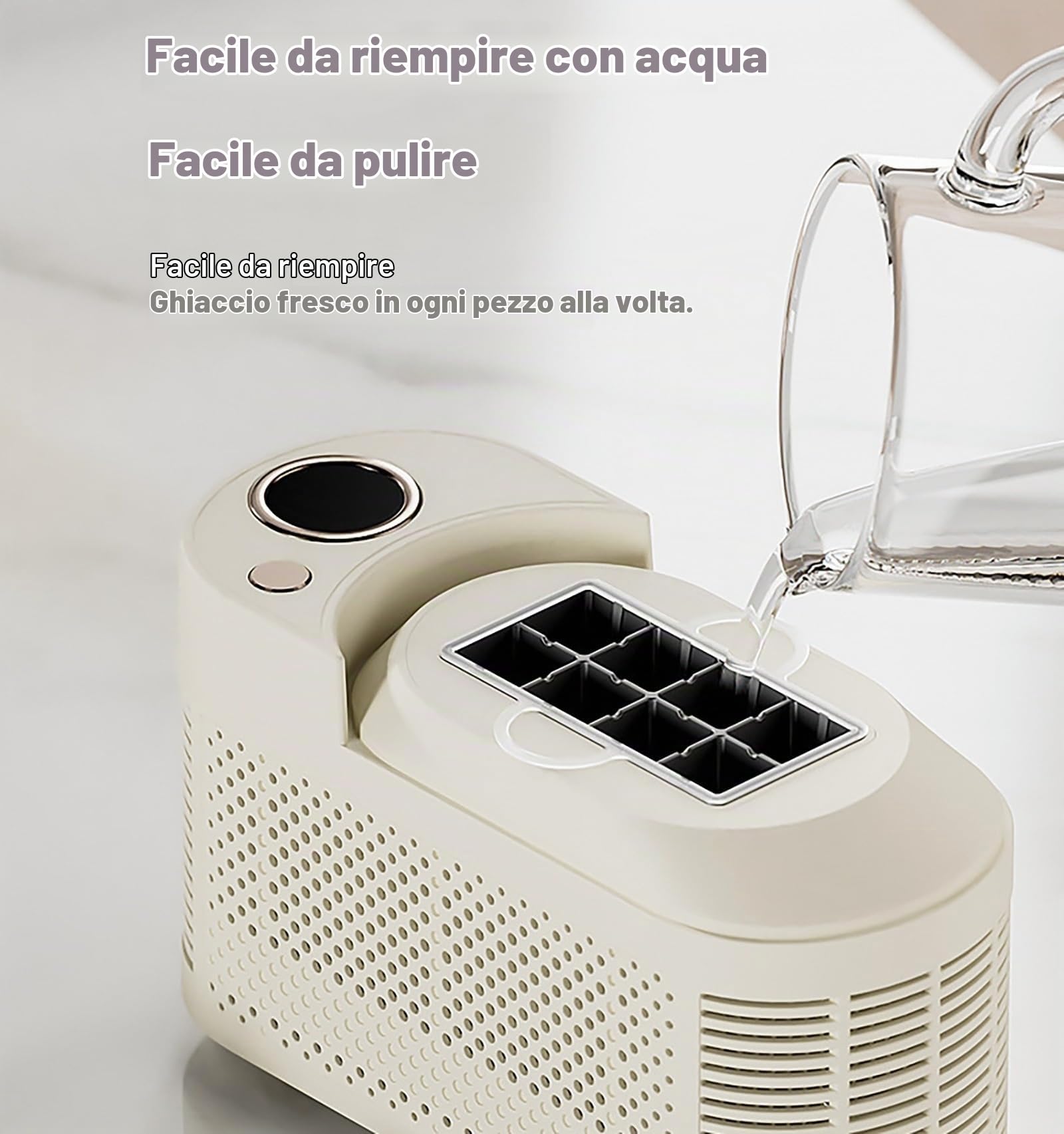 Macchina per La Produzione Rapida Ghiaccio Portatile - Fabbricatore Ghiaccio Banco Compatto per Dormitorio, Bar, Auto, Compatibilità con Il Ghiaccio di Frutta Fai da Te