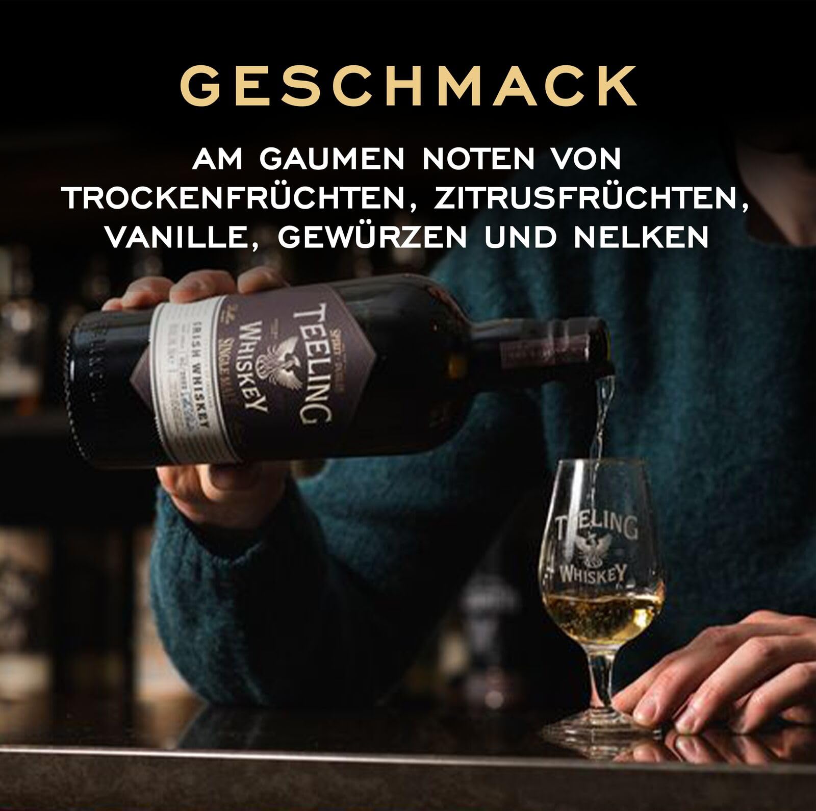 Teeling Single Malt Irish Whiskey, gereift und veredelt in fünf verschiedenen Fasstypen, 46% vol., 70cl / 700ml