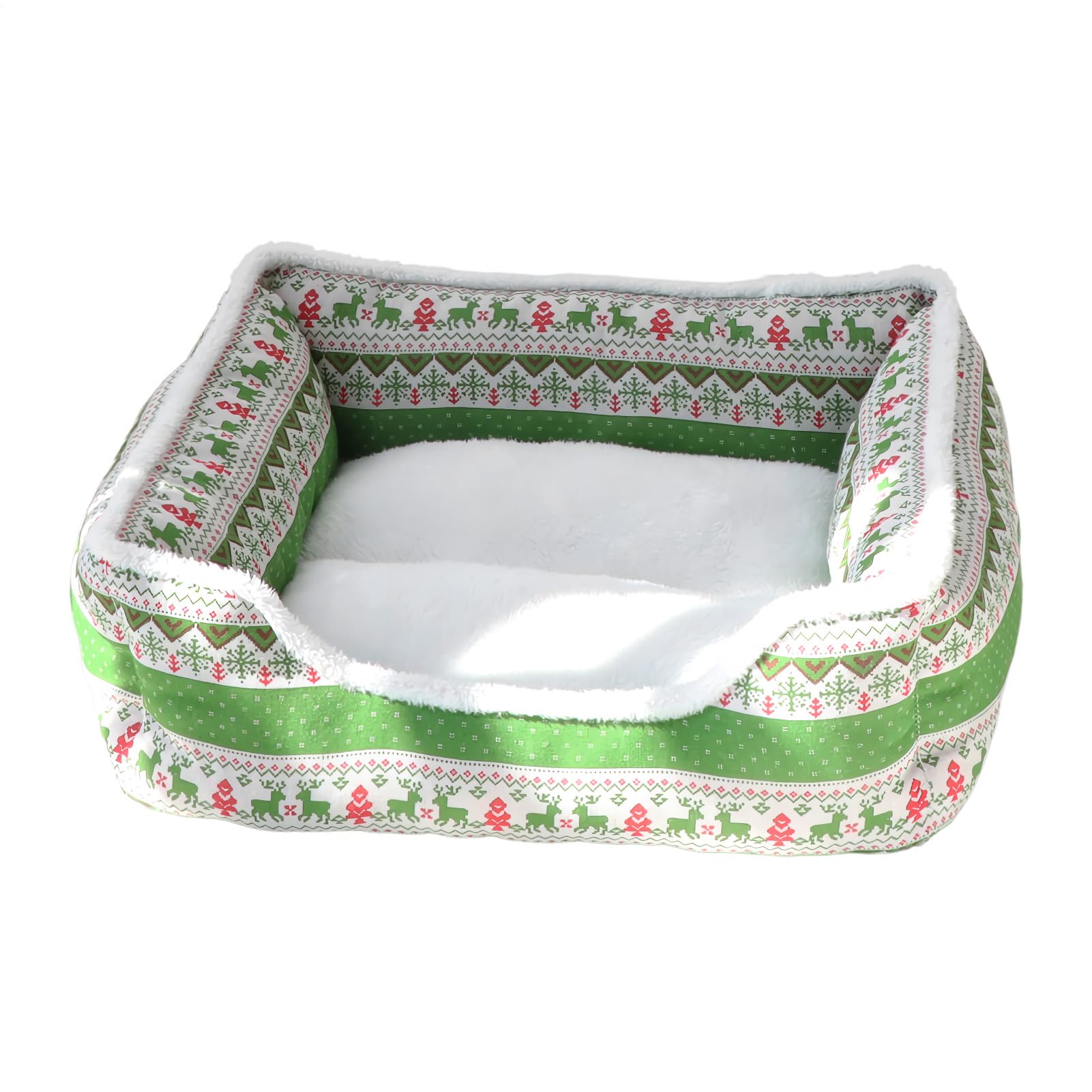 Canapé pour chien de Noël en peluche confortable pour voiture et voyage