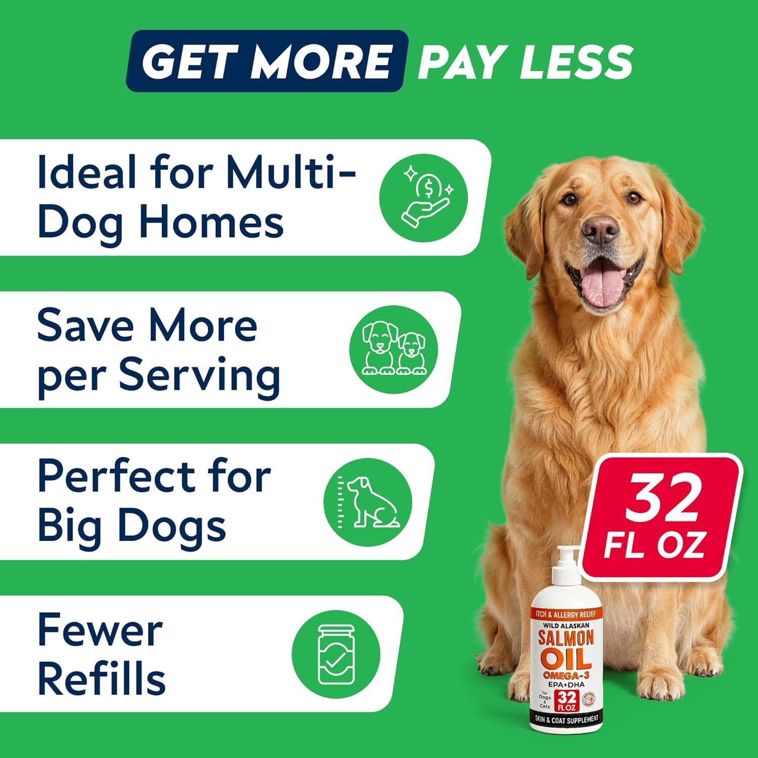 StrellaLab Wild Alaskan Salmon Oil for Dogs & Cats - w/Omega 3 Fatty Acids — Amazon image 3