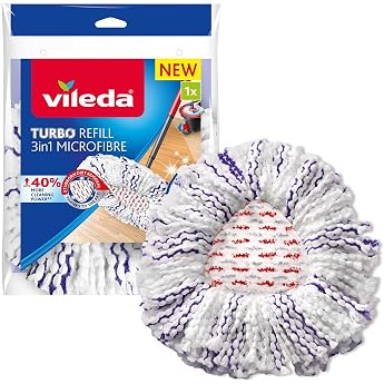 Vileda Turbo 3-in-1 Mop Replacement Head Microfibre Pack of 1