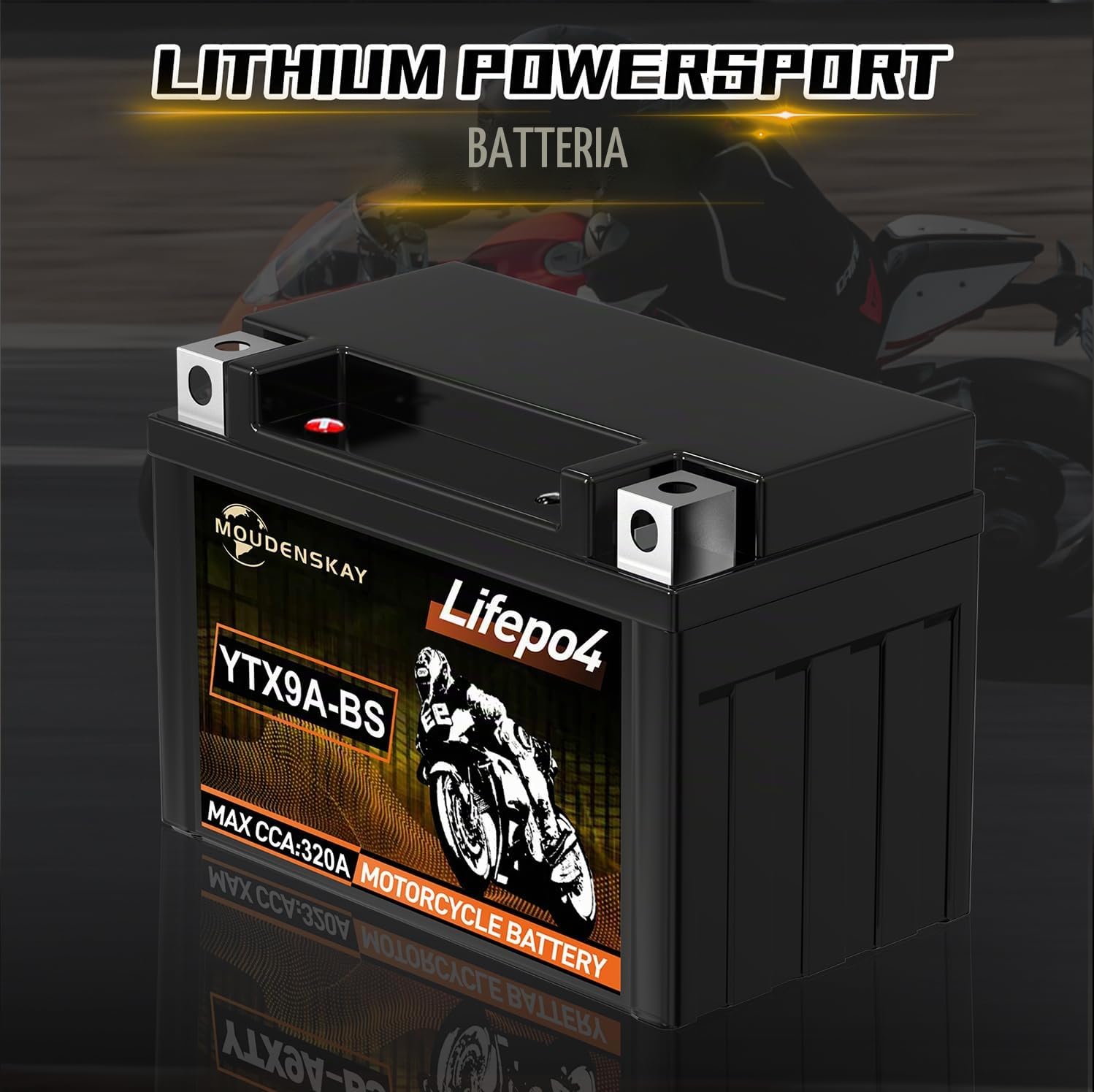 Batteria al Litio per Moto 12V Litio Batteria LiFePO4 YTX9A-BS 3AH