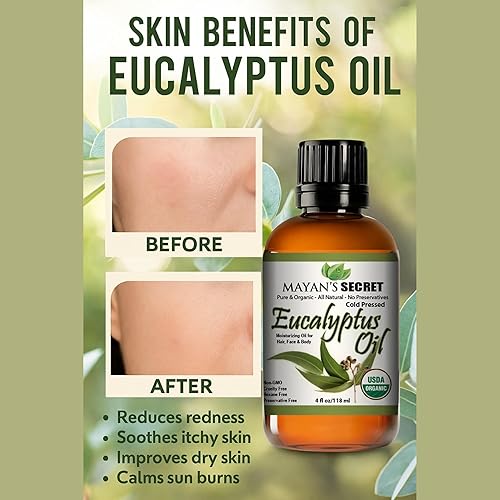 Miniatura 4 de Aceite de eucalipto Smithii orgánico certificado por USDA, el mejor aceite esencial de grado terapéutico, botella de vidrio grande de 4 onzas y