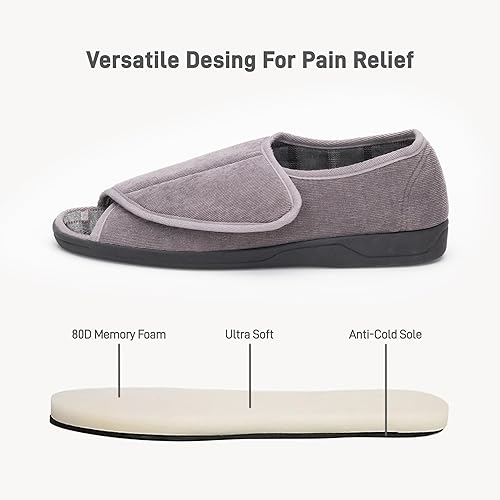 Miniatura 2 de Happy Touch Sandalias ortopédicas para diabéticos con punta abierta para hombre, con punta abierta, espuma viscoelástica, antideslizantes, para