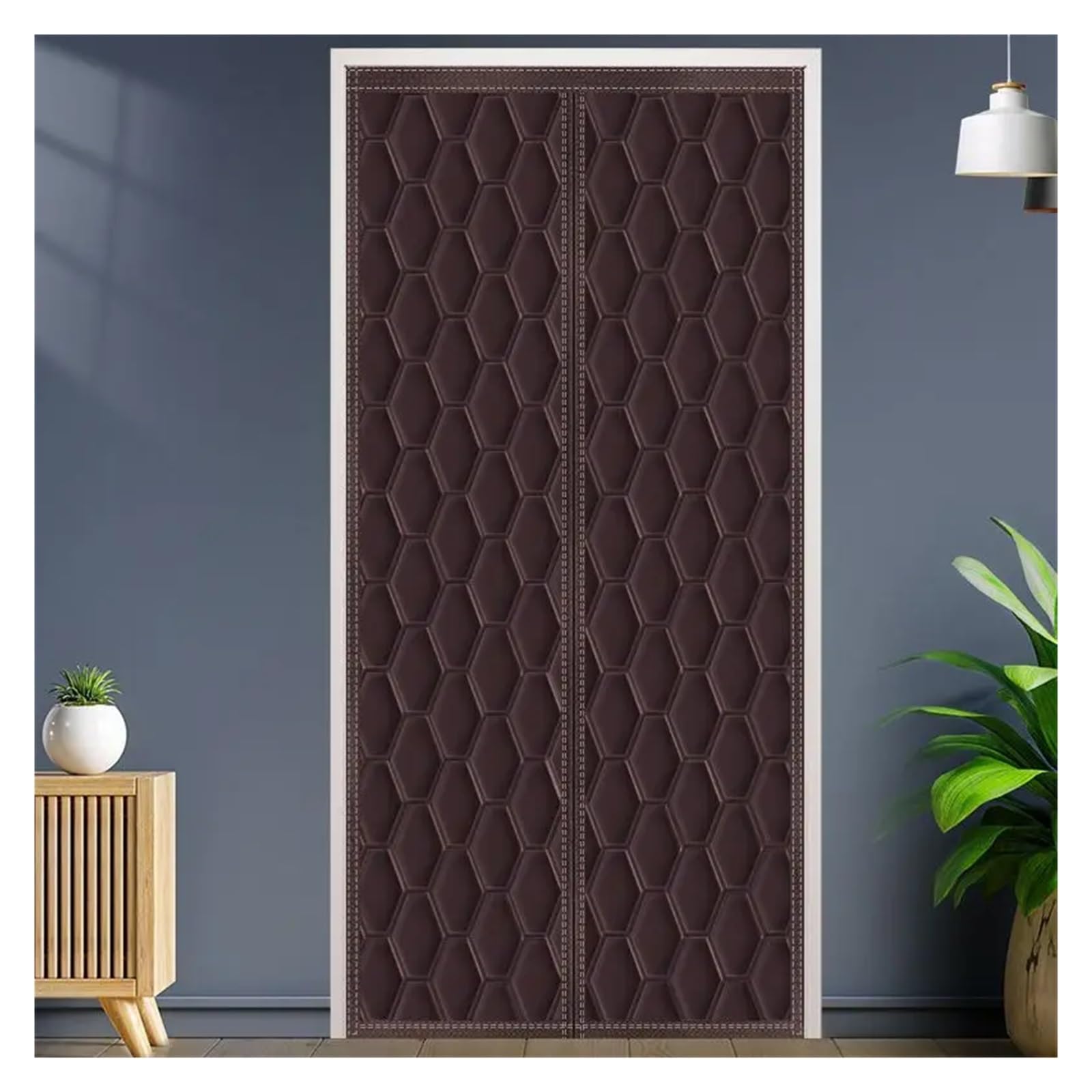 LuoAXINN Thermal Door Curtain Autumn And Winter Door Curtains For Warmth And Cold Resistance Air Conditioning Insulation Oxford Fabric(Brown)