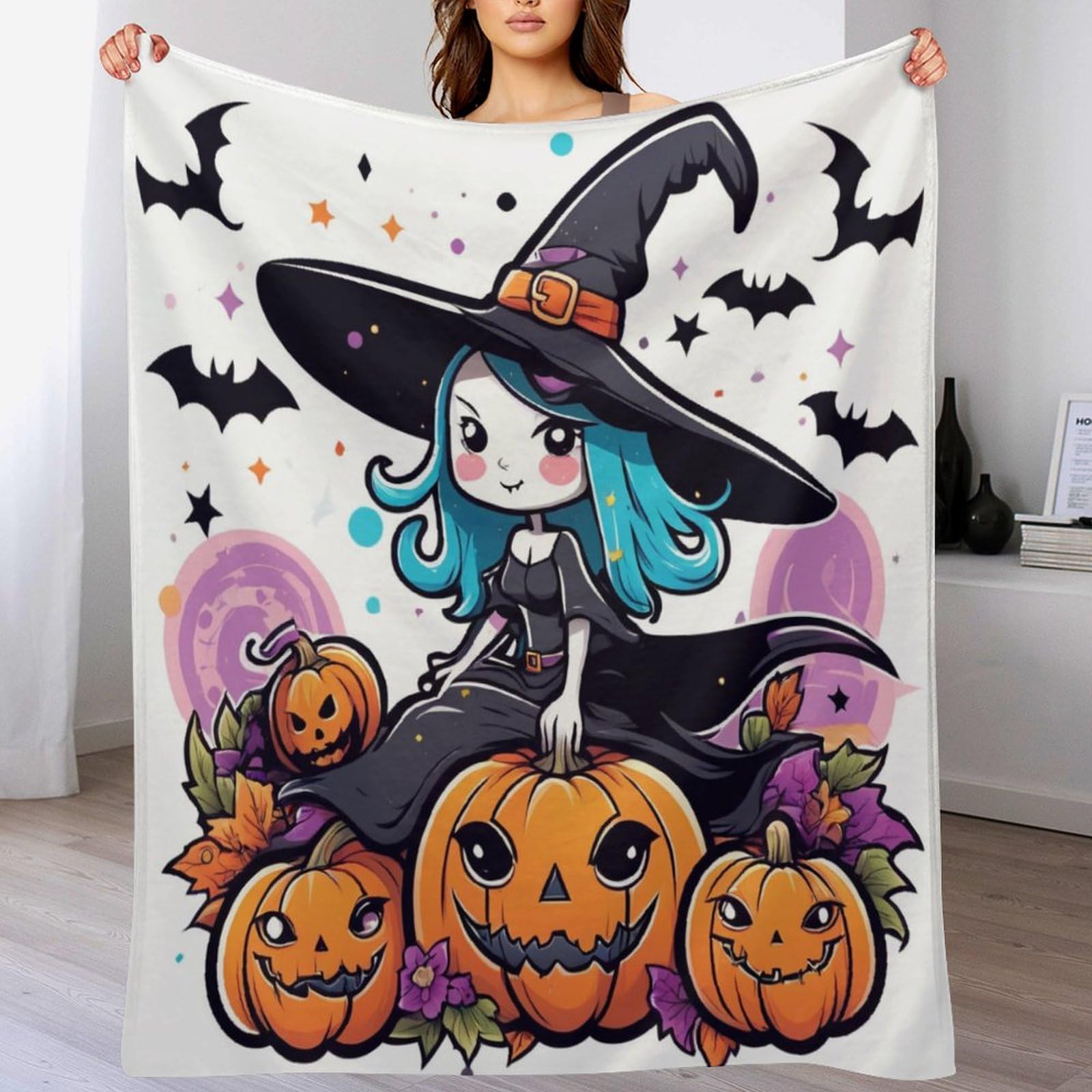 Couverture polaire Halloween idée cadeau plaid lit et canapé doux