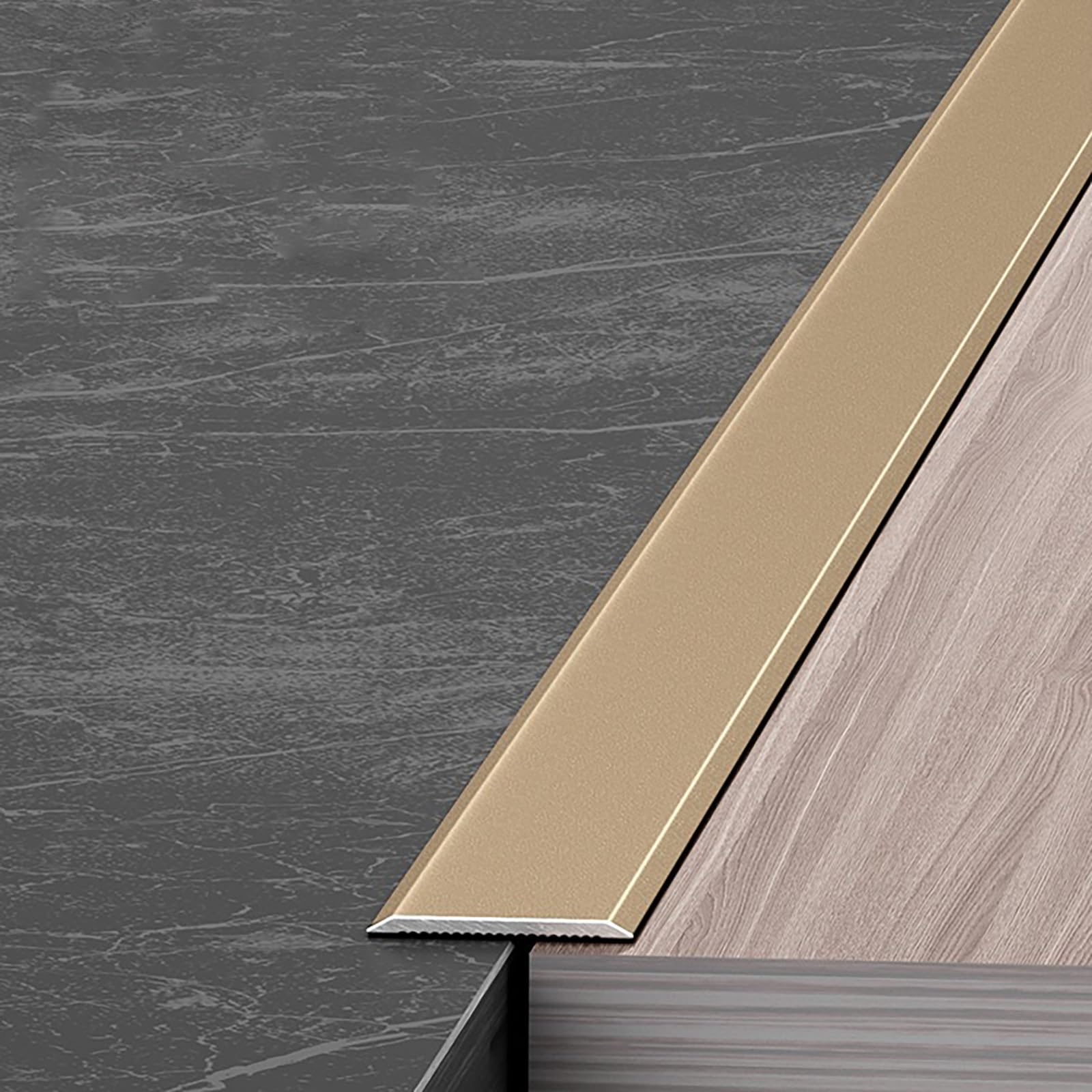 Aluminium-Übergangsstreifen, 90 cm, langlebiges Metallprofil für Laminat, Hartholz- und Fliesenböden, 60 mm breit, nahtloser Kantenschutz für glatte Bodenübergänge, 3 Stück