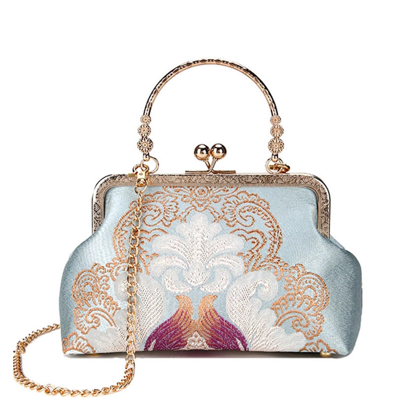 Sac cheongsam brodé pour mariage et soirée - Petit sac à main vintage élégant