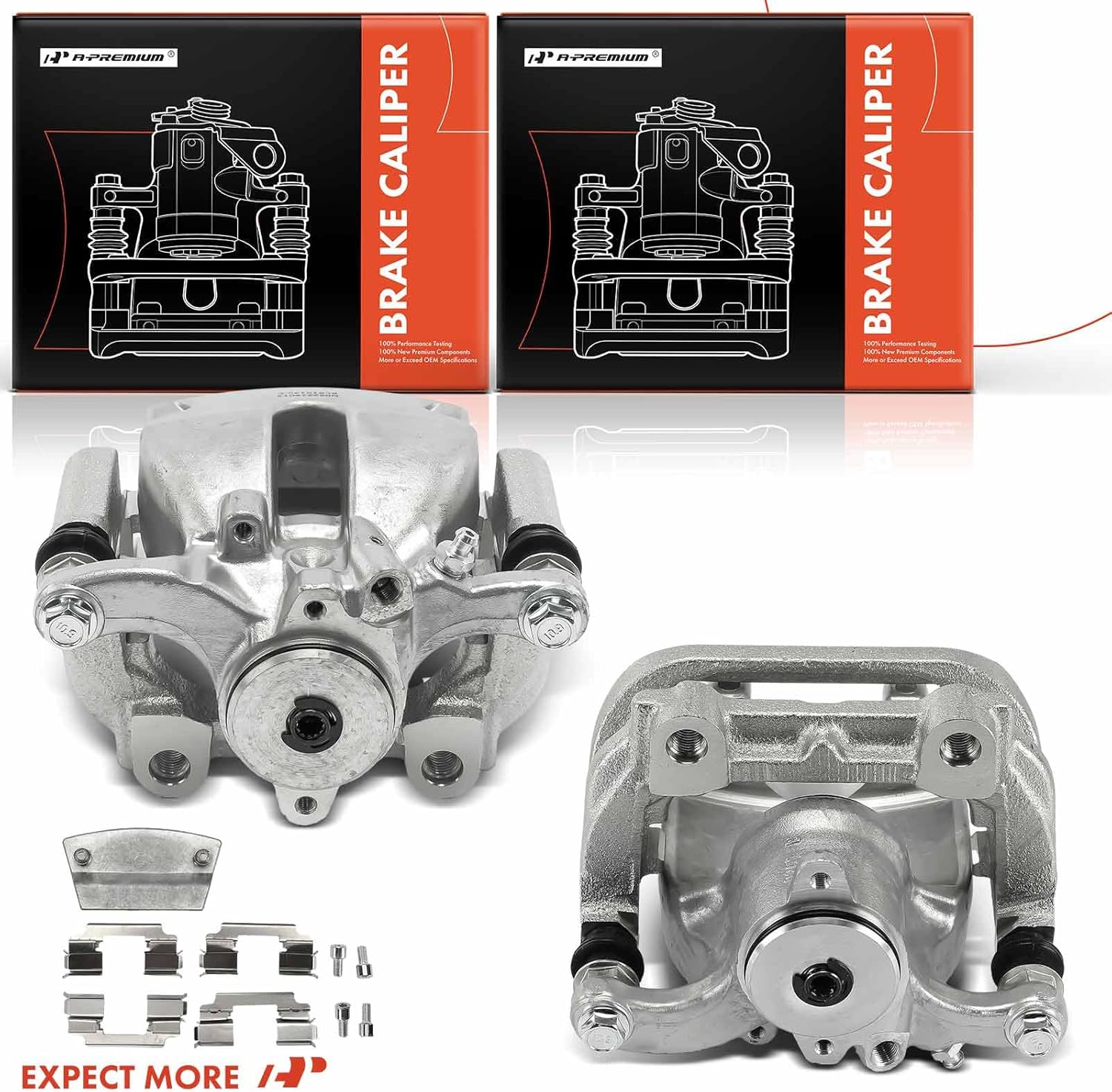 A-Premium Disc Brake Calipers Assembly with Bracket Compatible with Mercedes-Benz GLE63 AMG 2016-2018, GLE63 AMG S, GL450, GL550, GL63 AMG, GLS550, GLS63 AMG, ML350, ML63 AMG - Rear Side, 2-PC Set