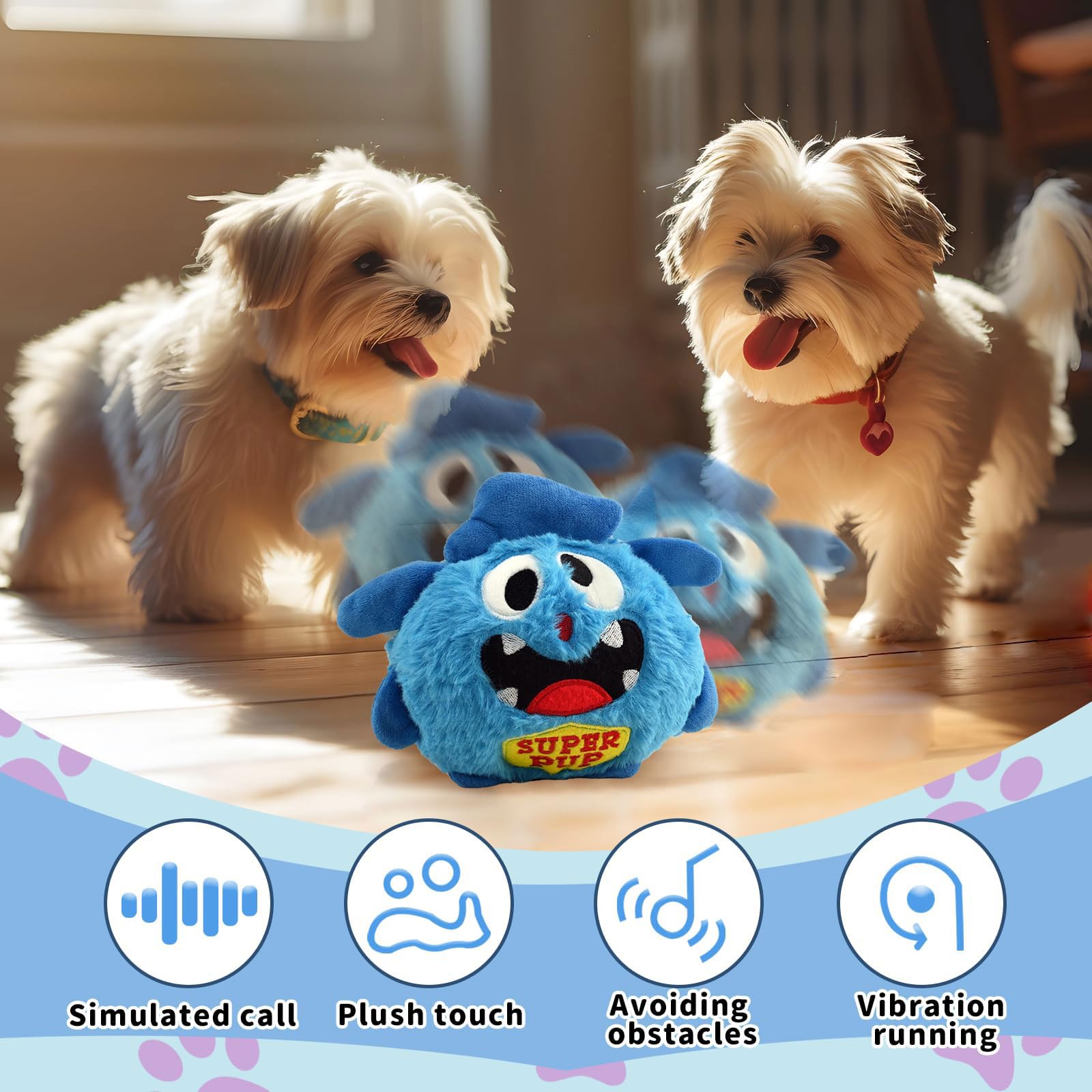 Jouets interactifs pour chien pour l'ennui – Jouet interactif en peluche monstre en peluche, jouet couineur pour chien, jouet électronique pour chiot