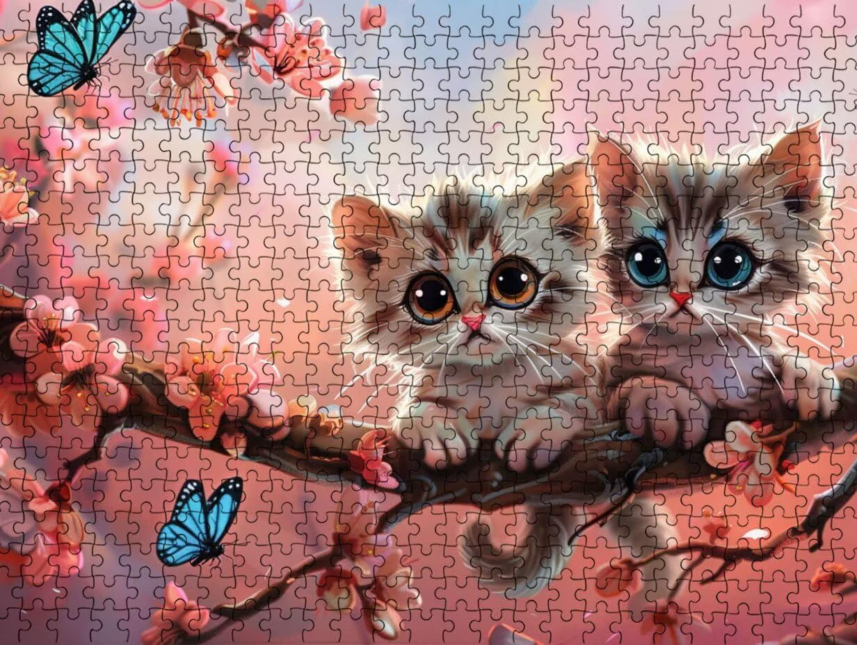 Klasyczne Puzzle 4000, Puzzle dla dorosłych, Brzoskwiniowy Kwiat Kot LDYQS5