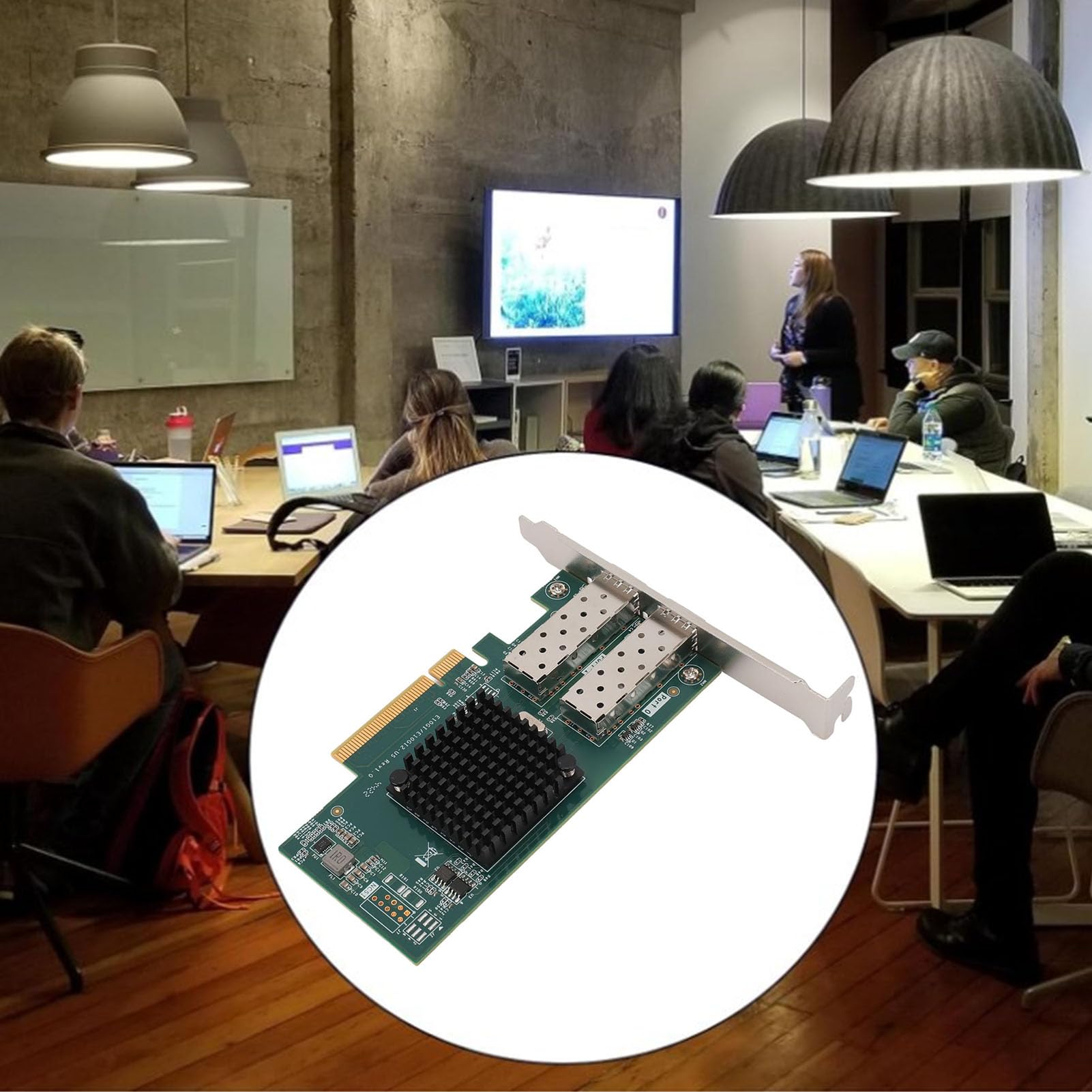 Dwuportowa Karta Sieciowa Gigabit PCI-E z Chipem 82599 z Najwyższej Jakości Materiałami do Komputerów Stacjonarnych, Karta Adaptera Ethernet PCI-E dla Entuzjastów Gier