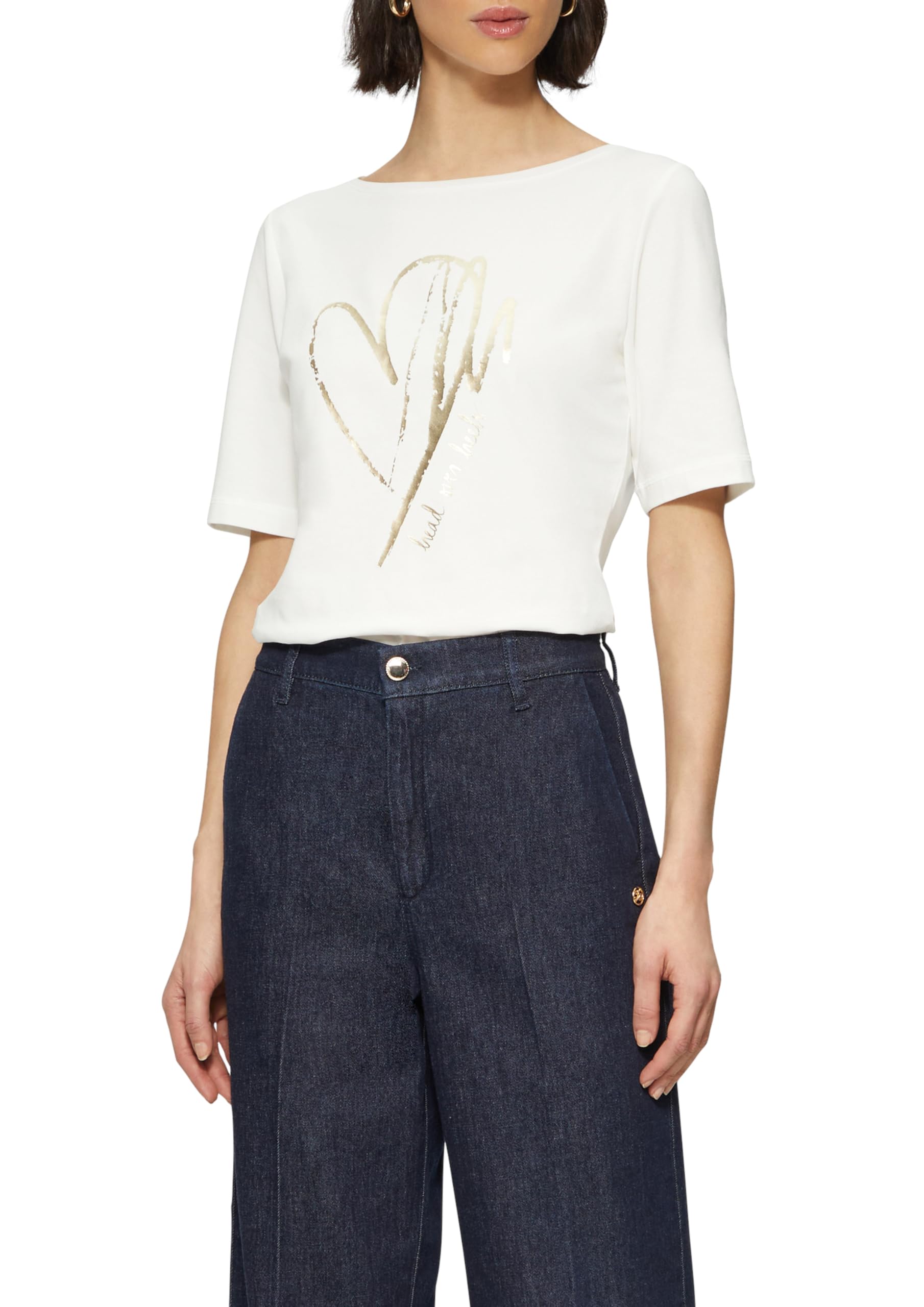 s.Oliver T-Shirt aus Baumwollmix mit Metallic-Print