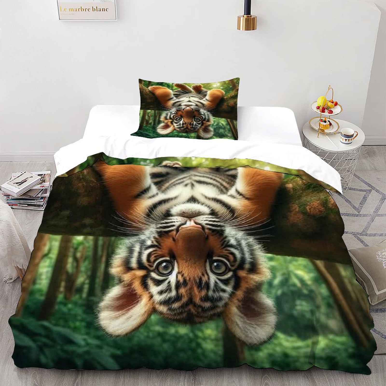 Housse de couette tigre literie microfibre respirante pour en finir avec les draps rudes