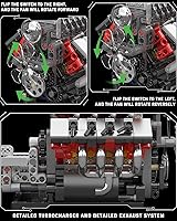 Vista 3 de Mould King 10225 V8 Engine Model kit That Runs- Build Your Own STEM V8 Model Engine with Transmission, 8-Cylinder Car Engine kit Building