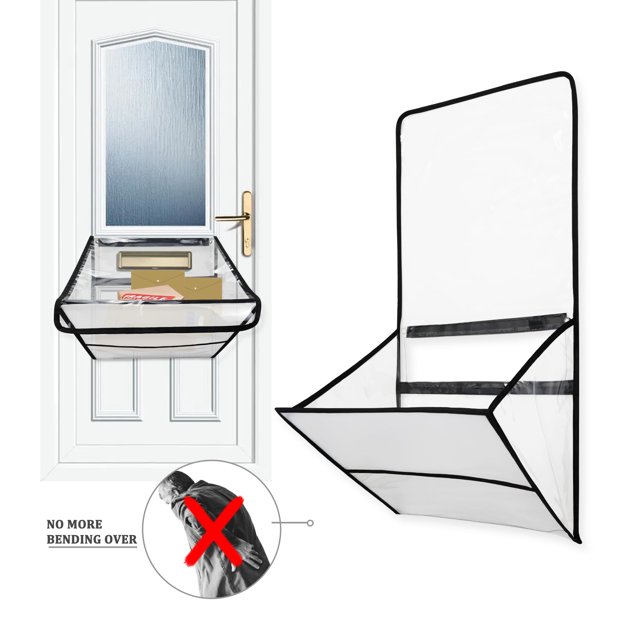 Annmore Cage de boîte aux lettres pour porte d'entrée, panier pour boîte aux lettres, universel, installation facile, résistant aux chiens