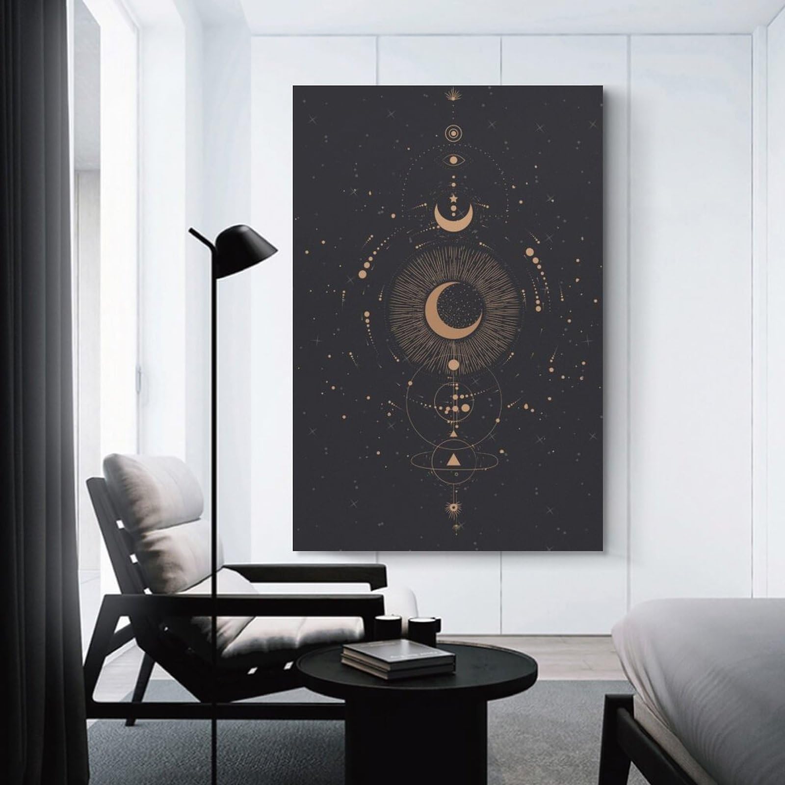 アートパネル　【星見】 Amazon.co.jp: 絵画 星空の月、惑星、星インテリア 絵画 星座イラスト