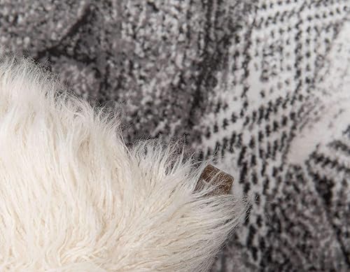 Miniatura 5 de Sofia, tapete clásico de diseño abstracto., Polipropileno, Gris oscuro