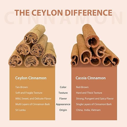 Miniatura 6 de Soeos Palitos de canela de Ceilán orgánica, canela, canela molida, palitos de canela, 100% crudos, sin OMG, certificado Kosher, condimento de canela