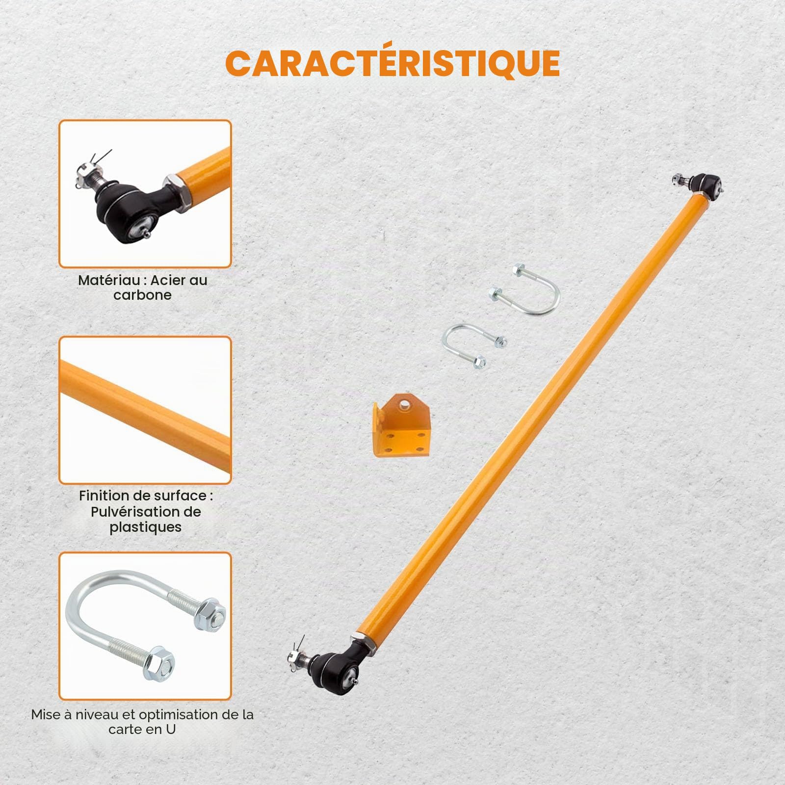 maXpeedingrods Barre de direction avant réglable avec embouts pour Nissan Patrol GU Y61 1997-2012 Patrol 4WD