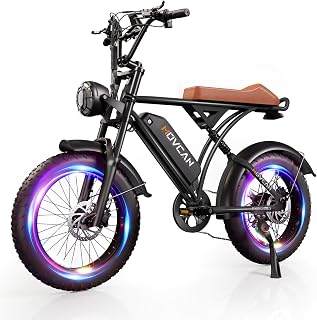 Movcan V60/V60 Pro Electric Bike, 48V 15.6/18.2Ah Removable Battery 20” Fat Tire Electric Bike, 1000/1500W Motor 30/33MPH Top Speed Electric Motorcycle, 7 Speed Dual Disc/Hydraulic Brake E Bikes