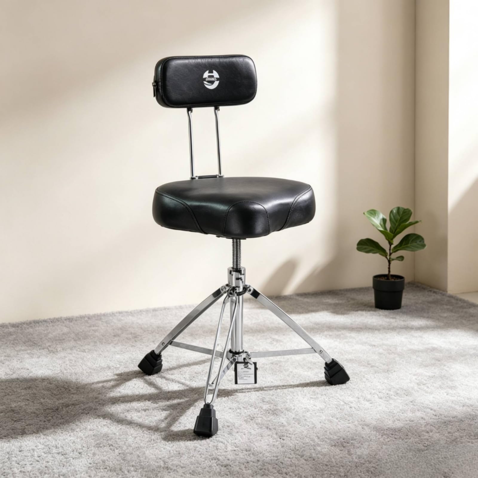 Schlagzeughocker mit Rückenlehne ergonomisch Schlagzeughocker mit Sattelsitz komfortabel Sattelsitz hub für Schlagzeuger