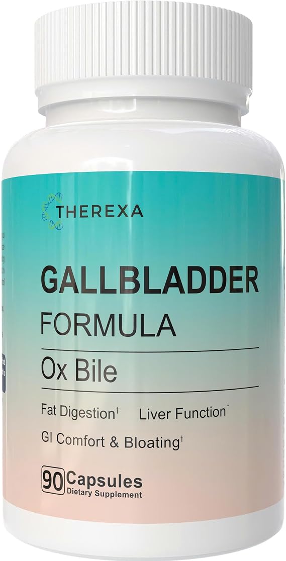 Ox Bile Supplements for No Gallbladder - Ox Bile Digestive enzymes, Purified Bile Salts, Gallbladder Supplements Complex Formula, 90 Capsules