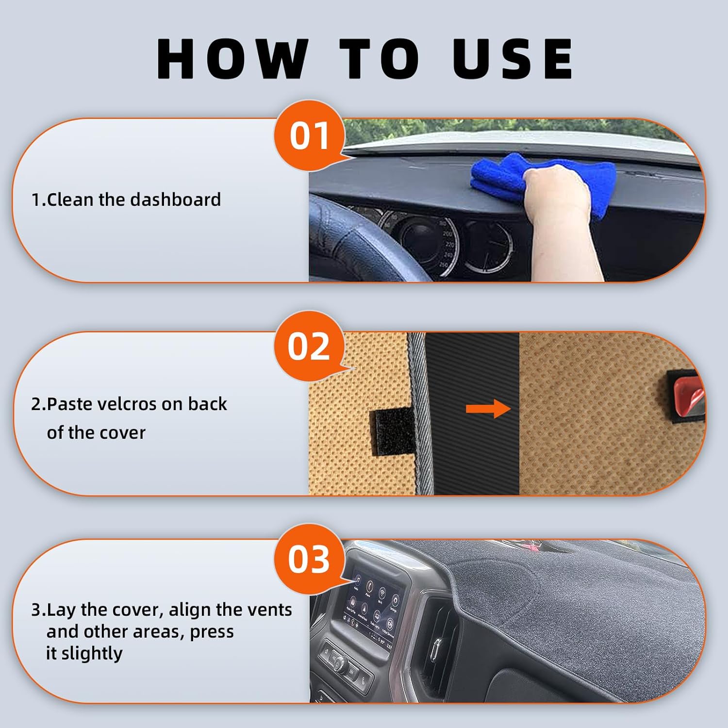 KEYOOG Dashboard Cover Dash Mat Fit for 2020-2015 Fo-rd F-150,2020-2018 Expedition (for W/Dash Center Speaker Models Only),Car Dash Board Mat Anti-Glare Carpet,Non-Slip Pad (Grey)