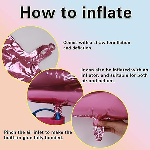 Miniatura 7 de Globos gigantes de 40 pulgadas, color rosa, número 0, tamaño gigante, dígito gigante, de lámina de mylar, helio rosa 0 para niños, suministros de