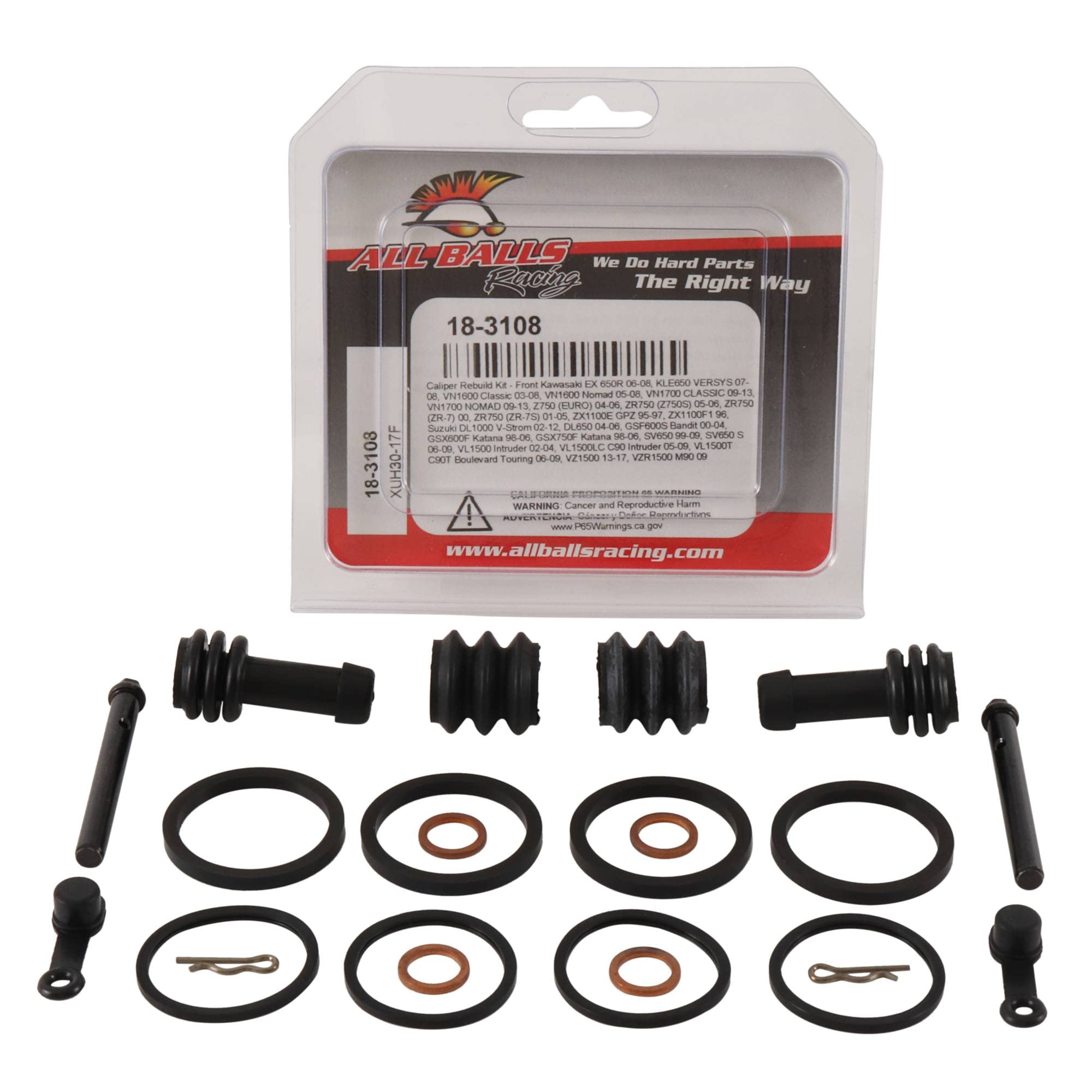 Rear Brake Caliper Seal Rebuild Kit For Suzuki GSF1200 Bandit Y 2000 - Brakemasters